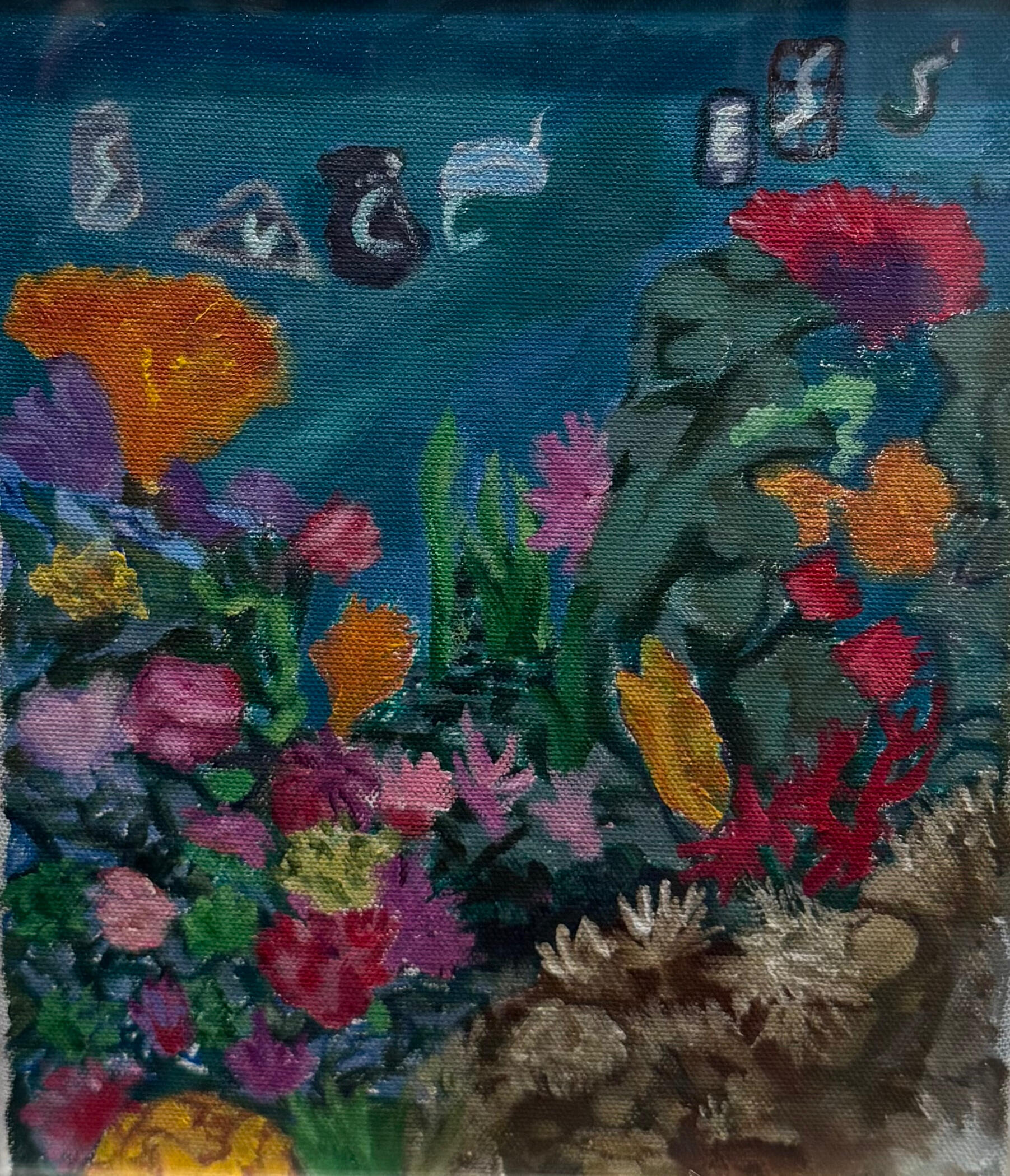 coral sentience - diptych - oil and acrylic - 2022