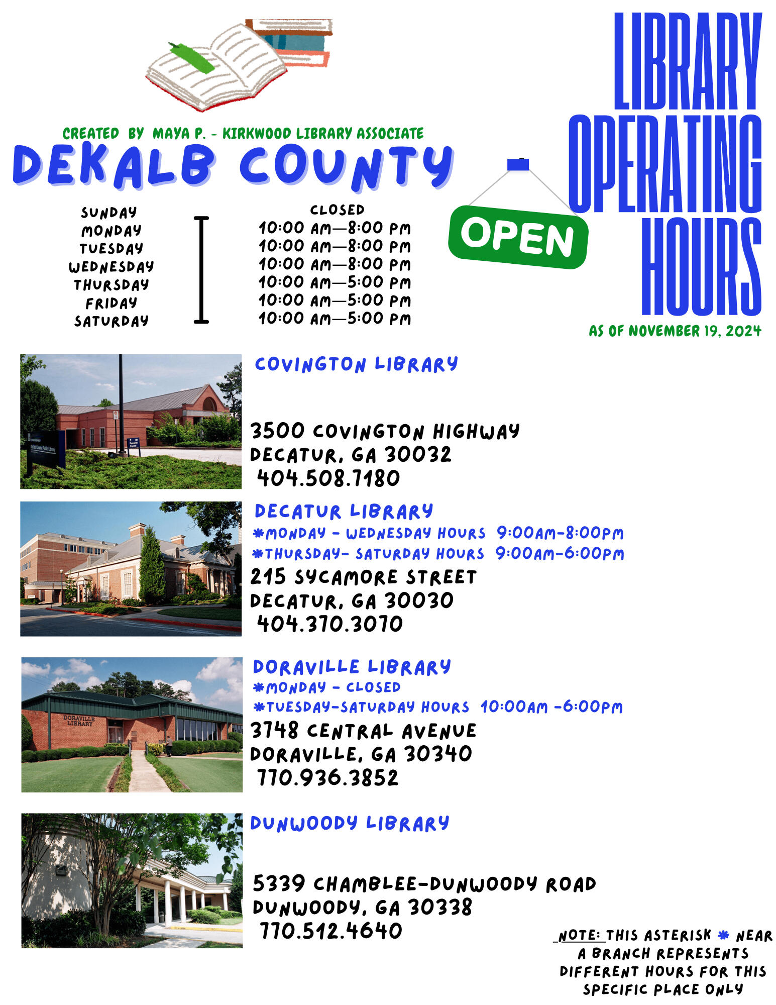 DeKalb County Libraries, 2024