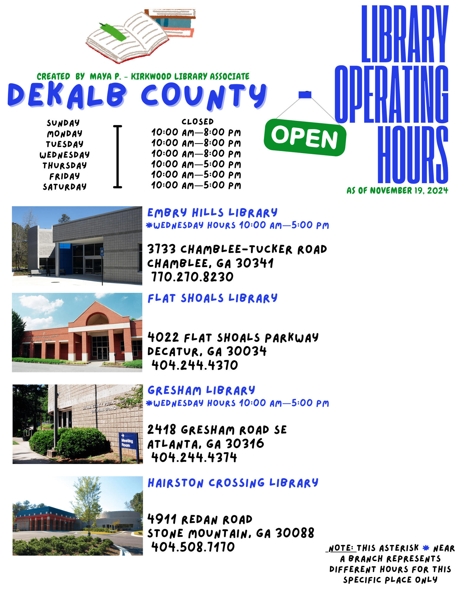 DeKalb County Libraries, 2024