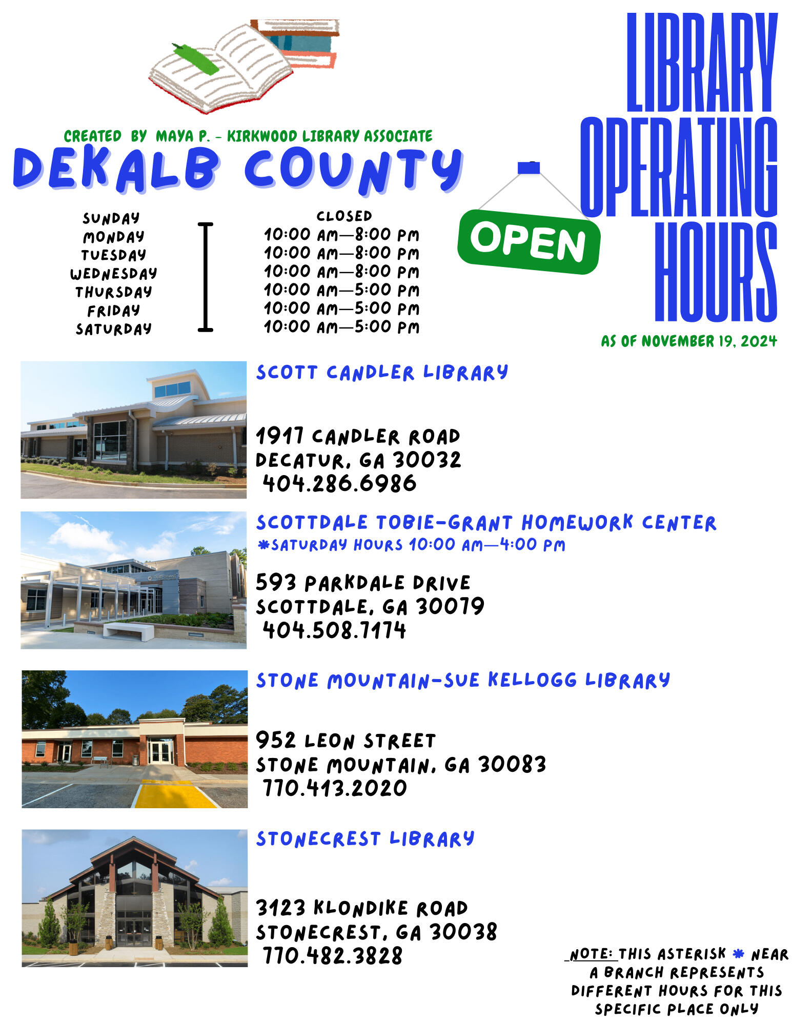 DeKalb County Libraries, 2024