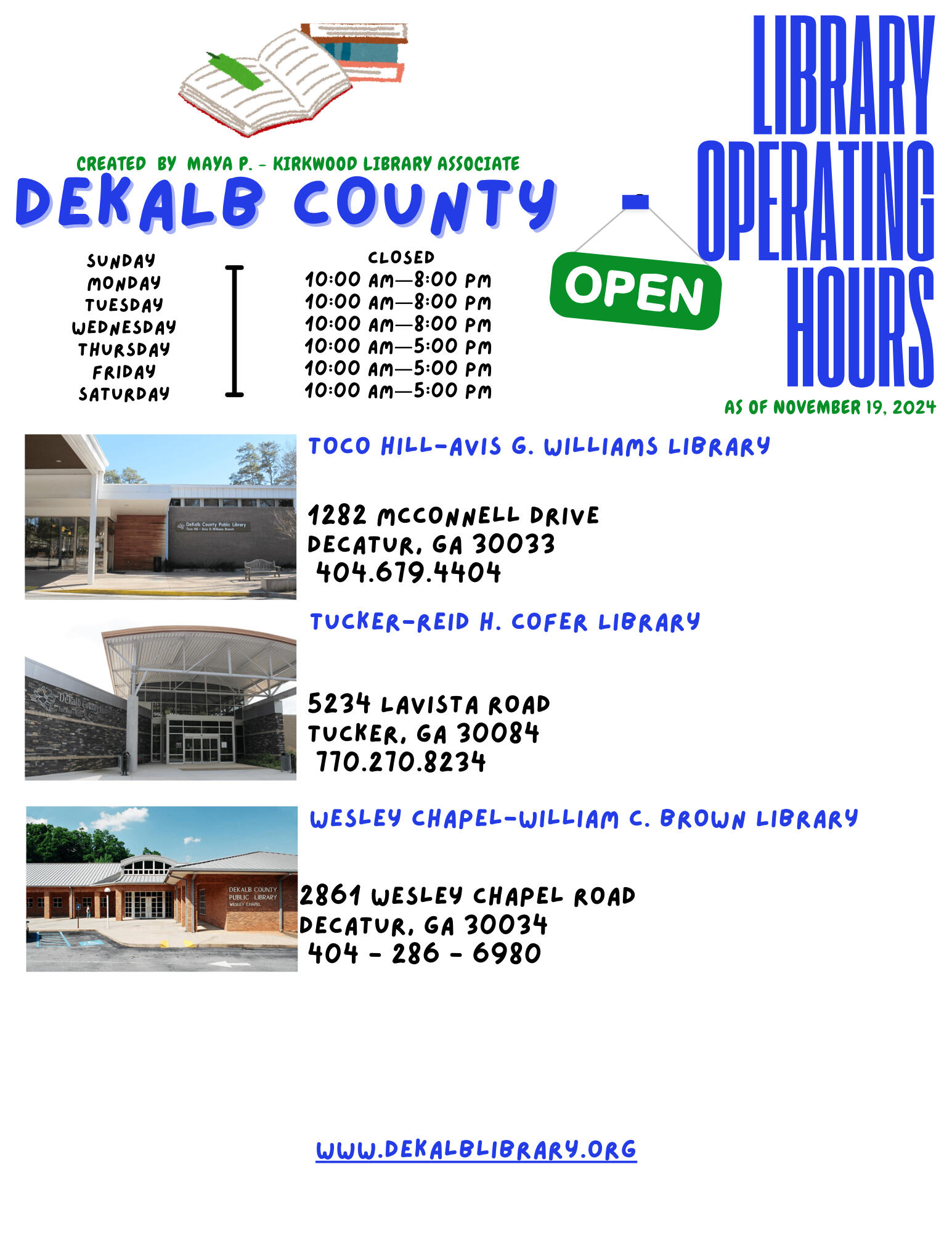 DeKalb County Libraries, 2024