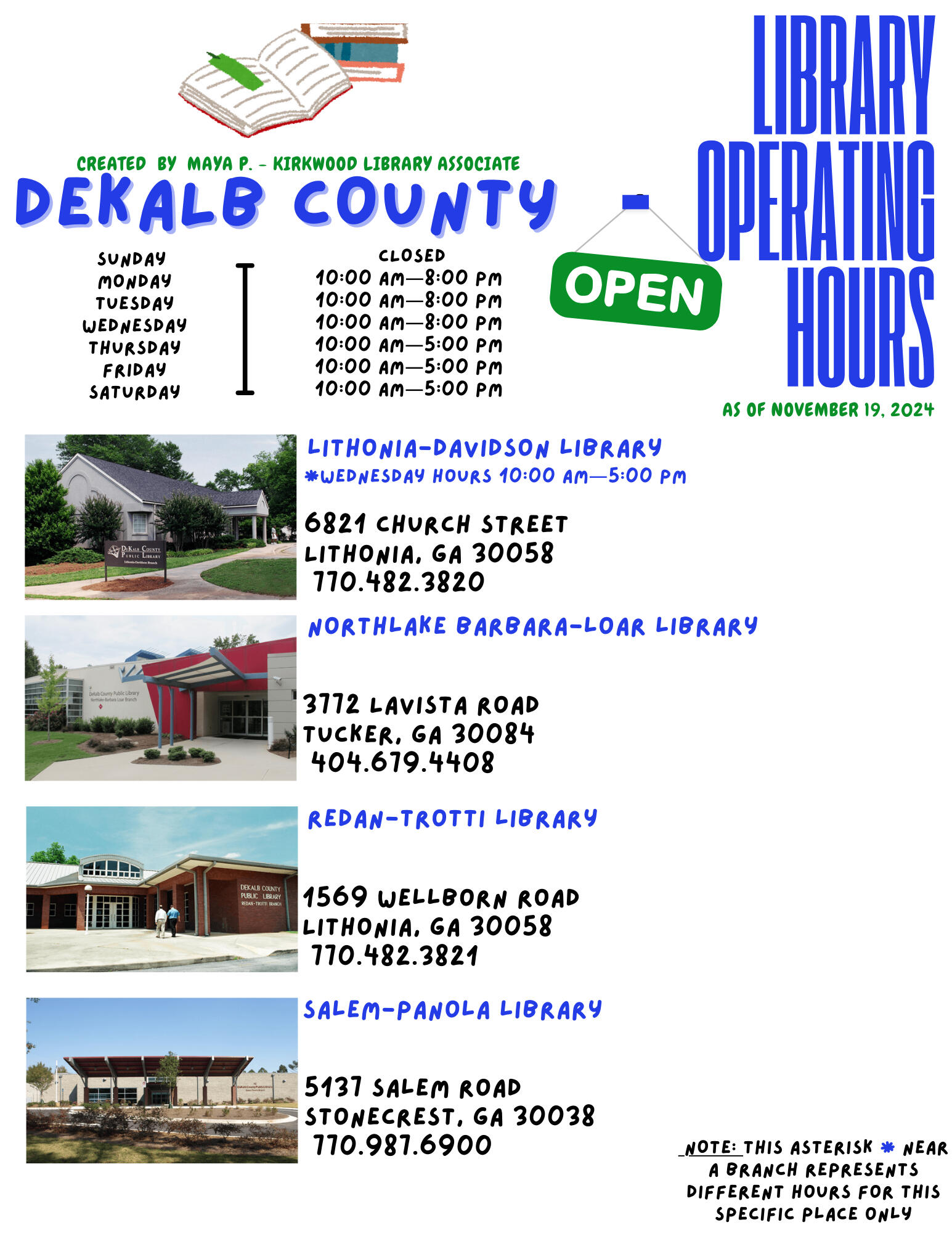 DeKalb County Libraries, 2024